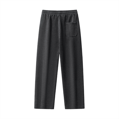 Adult White Fox Frayed Enzyme Washed Sweatpants
