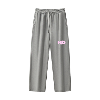 Adult White Fox Frayed Enzyme Washed Sweatpants