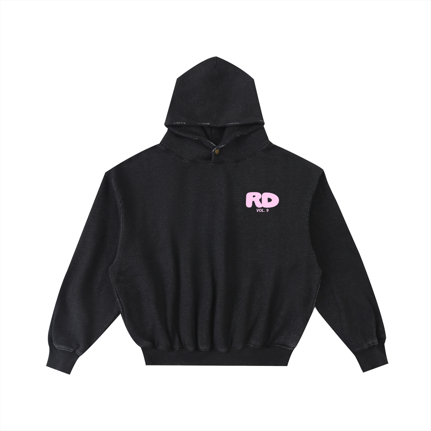 Adult White Fox Frayed Enzyme Washed Hoodie
