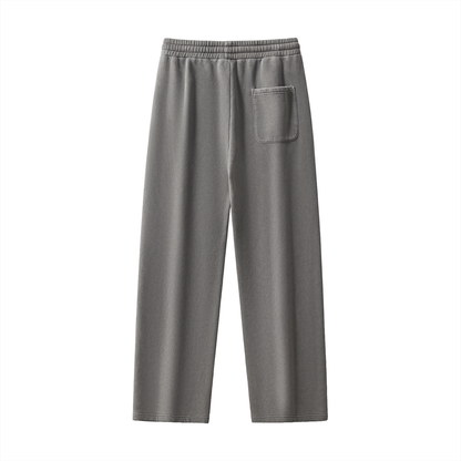 Adult White Fox Frayed Enzyme Washed Sweatpants